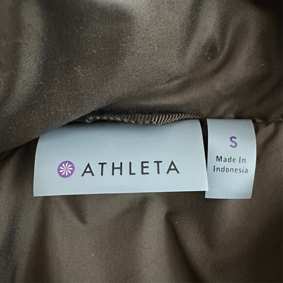 Athleta Jacket Women S Responsible Quilted Mock Neck Goose Down Olive Green - Picture 9 of 12